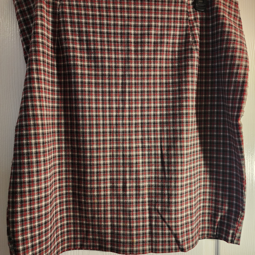 Plaid Midi Skirt in Red and Black